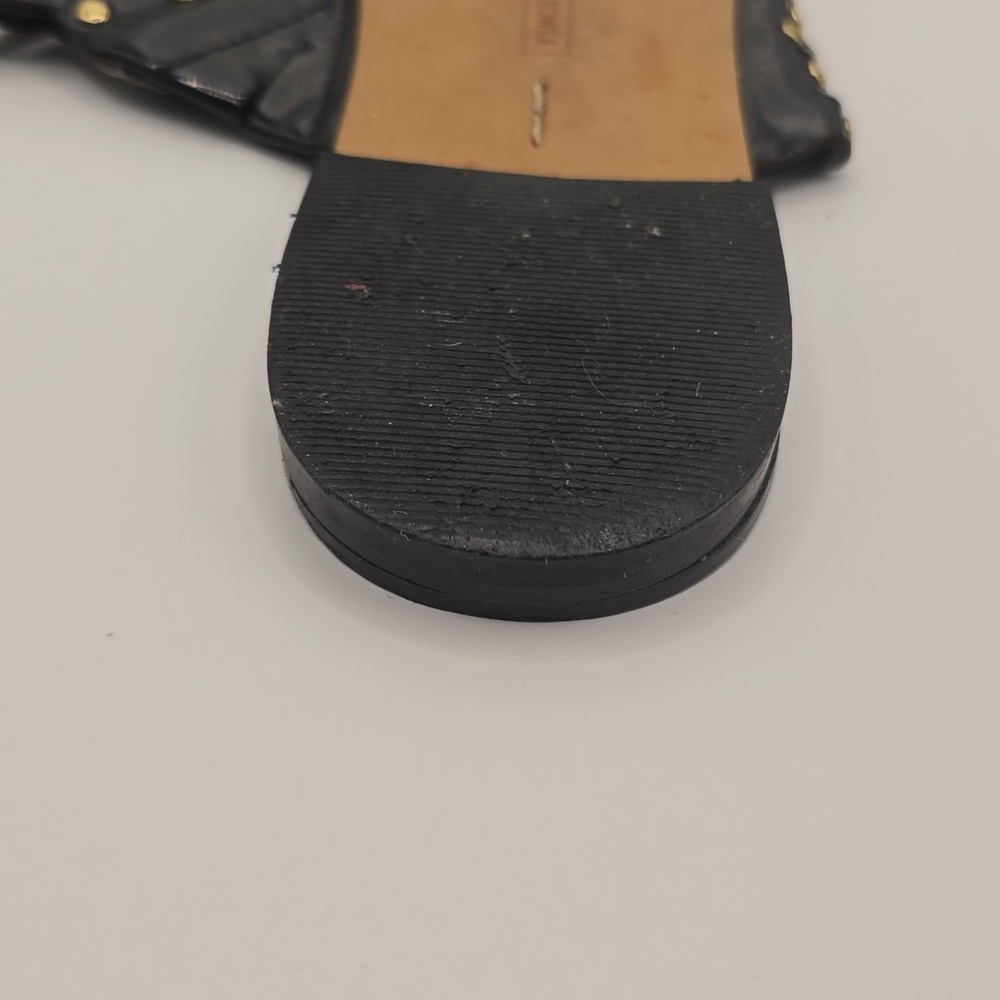 Vince Camuto Black and Gold Studded Flip Flop Sandals - Picture 9 of 10